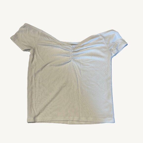 American Eagle Soft and Sexy Ribbed Cropped T-Shirt White Size Small - Picture 1 of 7